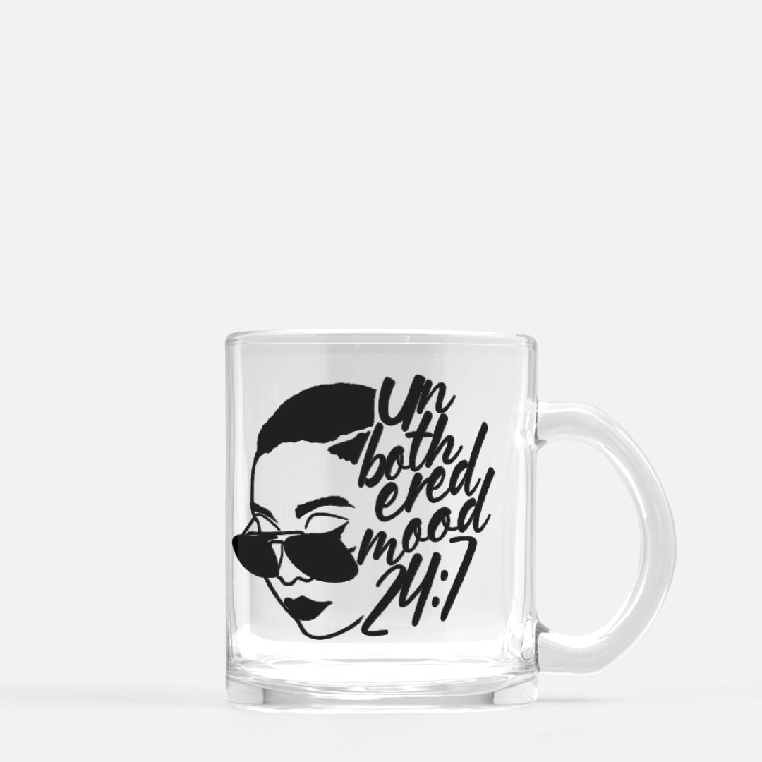 Unbothered Glass Mug 12oz - Mugs